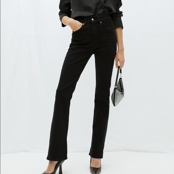 black flared high waisted jeans by H&M - size 18 - Picture 5 of 6